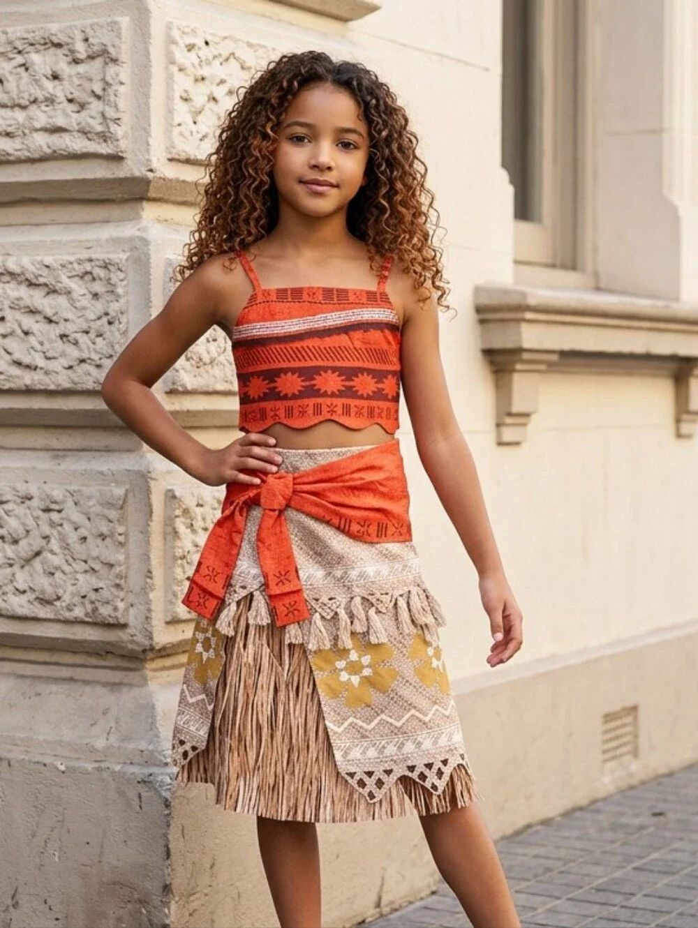 Disney Store Moana Costume Kids' Deluxe Dress Sarong Girls 11/12 Halloween Set